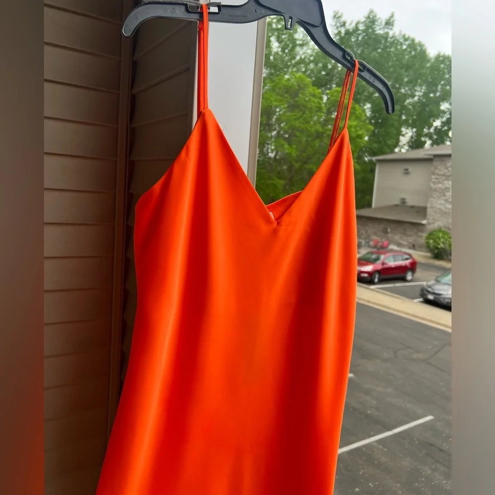 🆕 Gianni Bini Orange Women’s Slip Midi Dress Size 12 - Picture 6 of 12